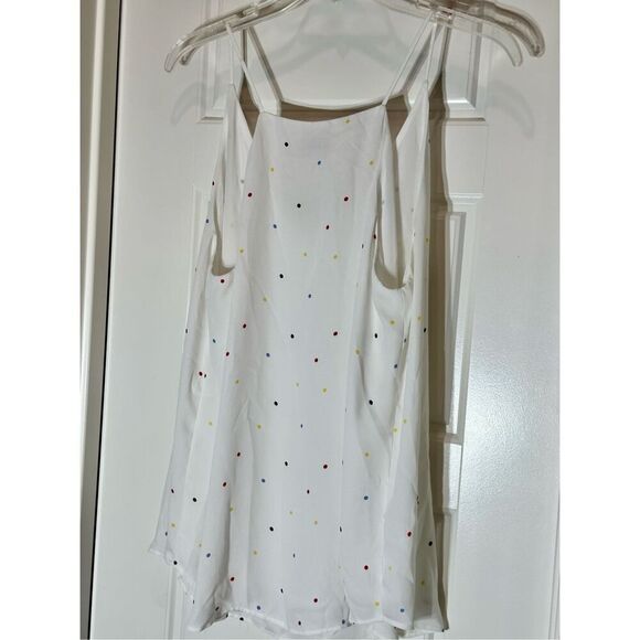 Ann Taylor LOFT white polka dot top size L - Picture 5 of 6